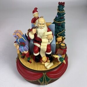 Vtg 93 Santas Best Animated Music Box Elves Workshop Wish You A Merry Christmas